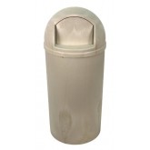 Bullet Plastic Indoor & Outdoor Waste Container Receptacle - Beige, 21 Gallon